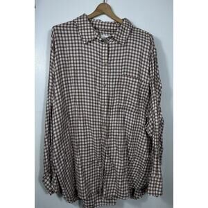 American Eagle Women's Button Up Boyfriend Shirt Size XL NWT Long Sleeve Plaid